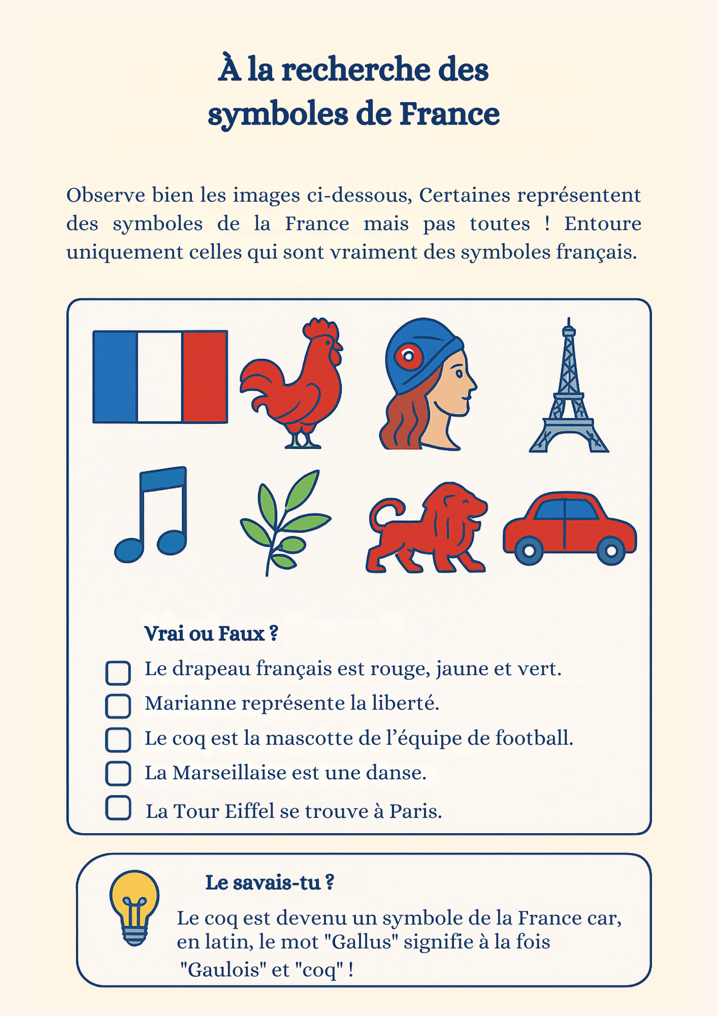 Carnet d'activités France